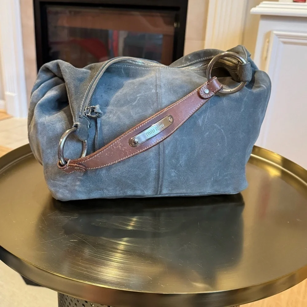 MIU MIU Vintage Suede Slouchy Handbag - Picture 2 of 16